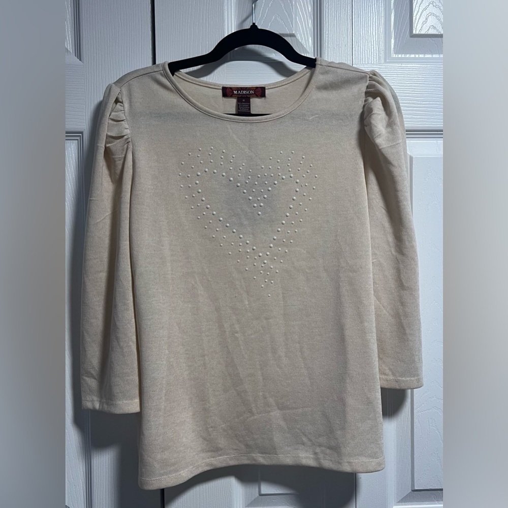 Madison Long Sleeved Top with Heart Design - NWT